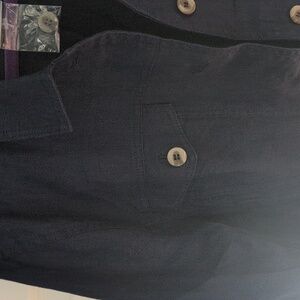 Coldwater Creek Navy Double-Breasted Blazer-Linen. New